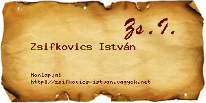 Zsifkovics István névjegykártya